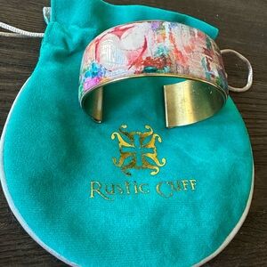 Rustic Cuff/Jill Donovan signed original design art deco HEART cuff